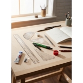 Kit Escolar de Geometria 8 Peças Completo com Compasso e Réguas