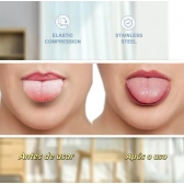 kit 3 Limpador de Língua Raspador Aço Inox Higiene Bucal contra mau hálito