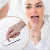 kit 3 Limpador de Língua Raspador Aço Inox Higiene Bucal contra mau hálito