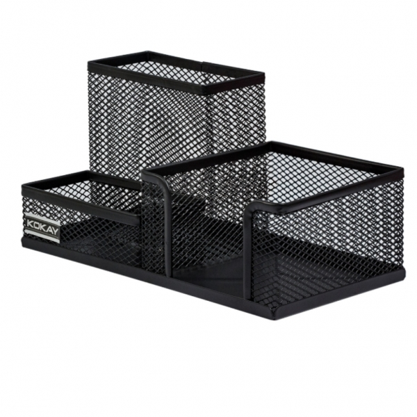 Organizador De Mesa Metal Aramado Porta Papel Canetas Clips