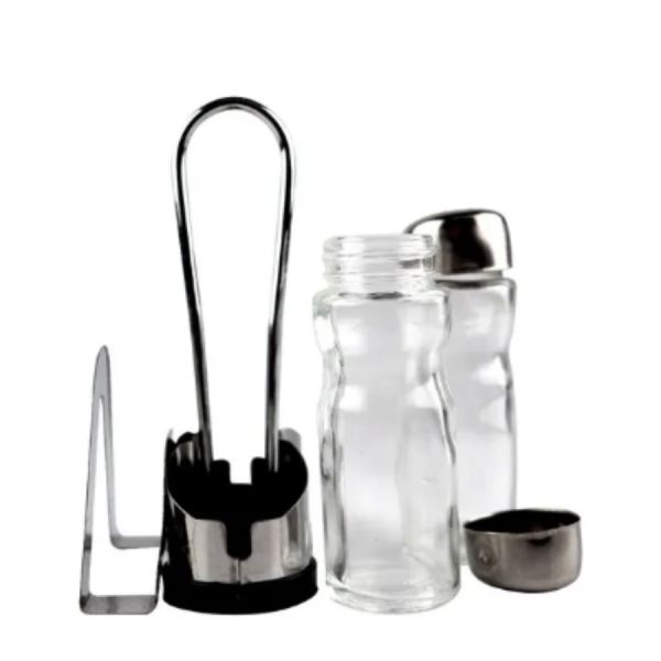 Jogo Galheteiro De Saleiro E Pimenteiro Com Porta Guardanapo