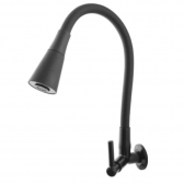 Torneira Gourmet Parede Cozinha Pia Dois Jatos Preta Abs