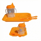 Kit Refeição Infantil Prato + Talheres + Copo