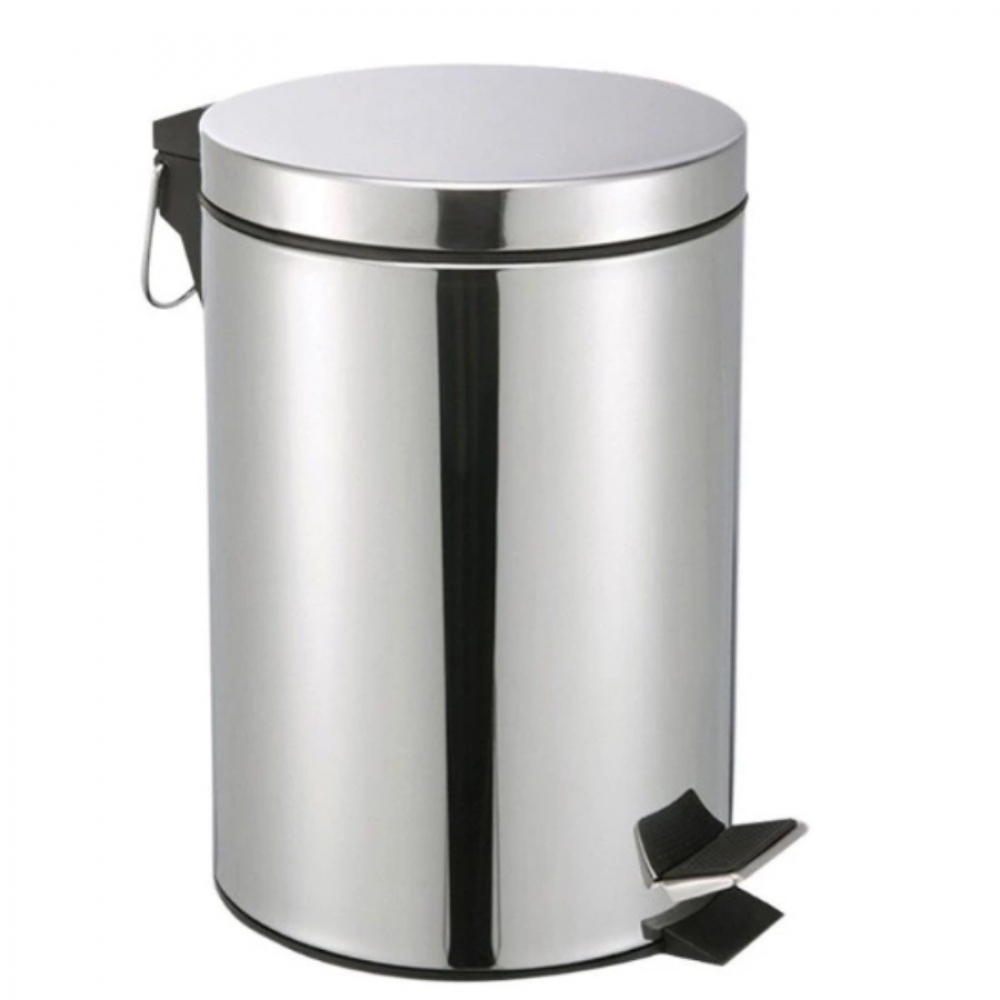 Lixeira Aço Inox Cesto 5 Litros Com Pedal Balde Lixo Removível
