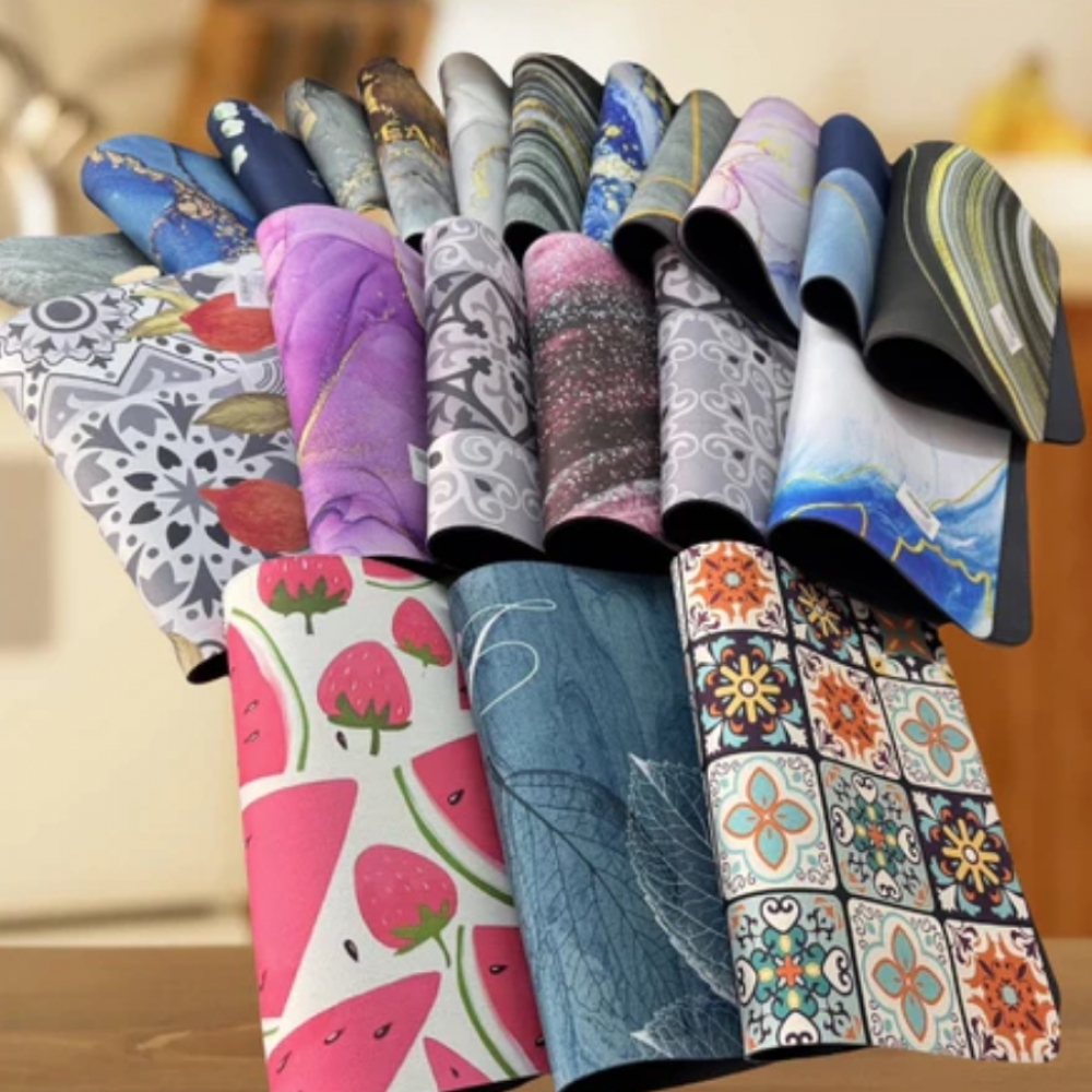 Tapete escorredor de Louça em Microfibra Super absorvente Dobrável Aparador de Louça