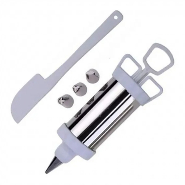 Kit Confeiteiro Decorador Bolo De Metal 4 Bicos