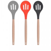 Colher Vazada Para Arroz Silicone Bambu 32Cm