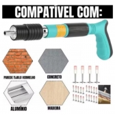 Pistola De Fixação De Ação Direta Finca Pinos Drywall Gesso Concreto Madeira Cadeirinha Parafuso