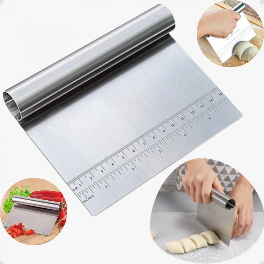 Espátula Para Massas Com Regua 15CM Chocolate Legumes Aço Inox Confeiteiro Alisador Bolo