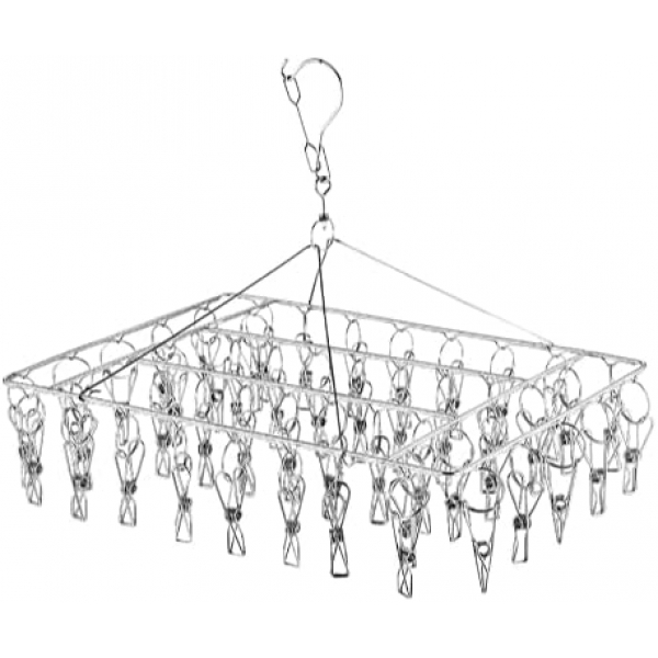 Varal De 40 Clips Inox Prendedores Pratico E Retrátil Cabide Para Roupas Intimas Para Pequenas