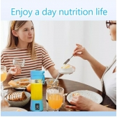 Mini Liquidificador Portátil Recarregável Com 6 Lâminas 380ML Cabo USB