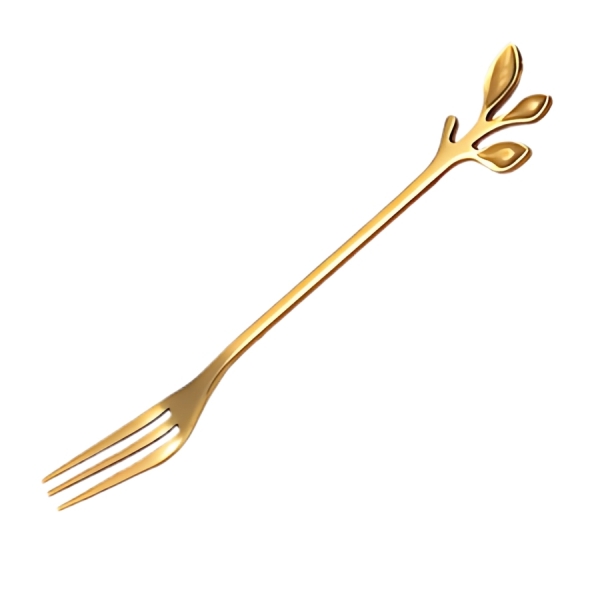 Kit 8 Garfo De Chá De Café Dourada De Aço Inoxidável Sobremesa