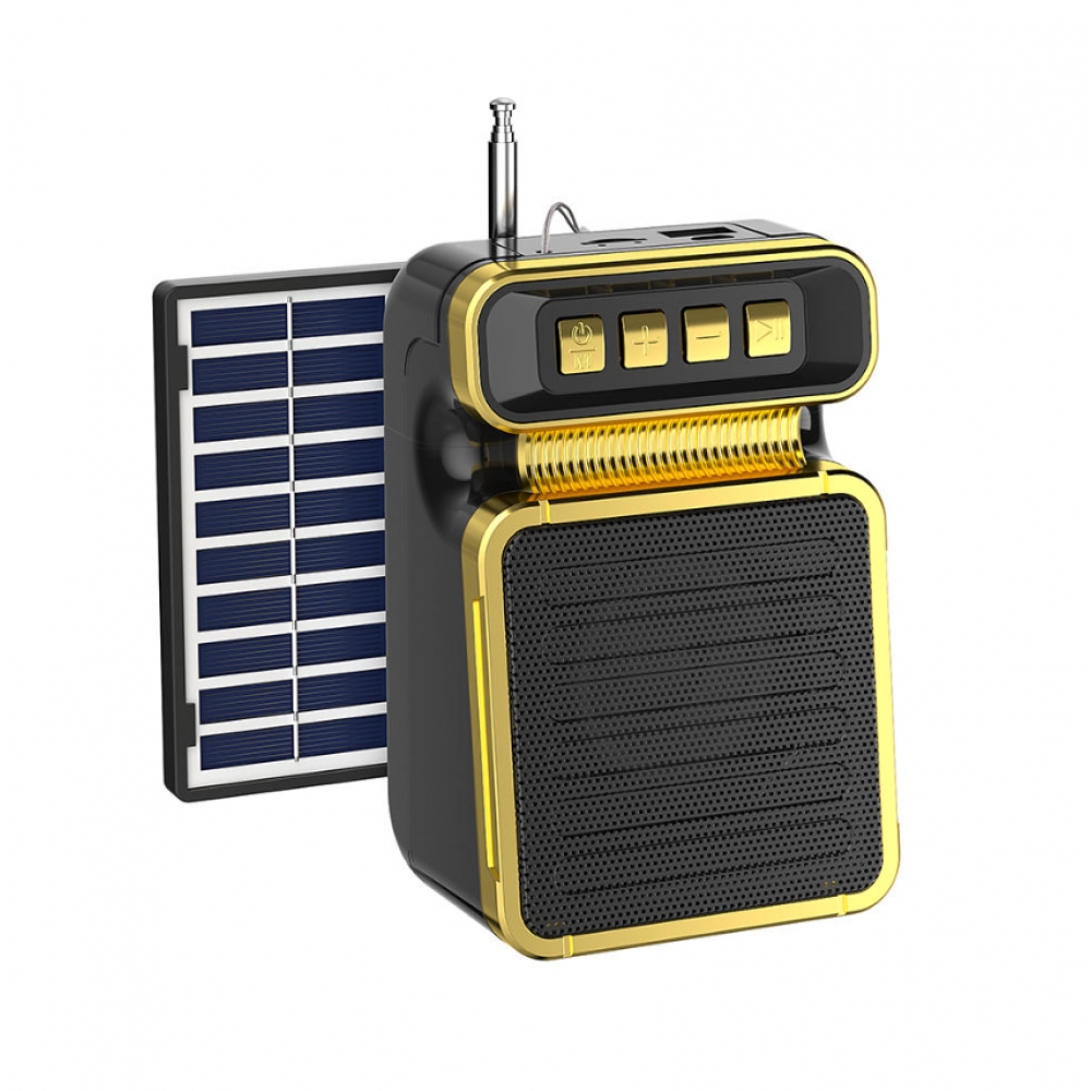 Caixa De Som Bluetooth Recarregável Solar USB FM Estilo Retrô Envio Aleatorio