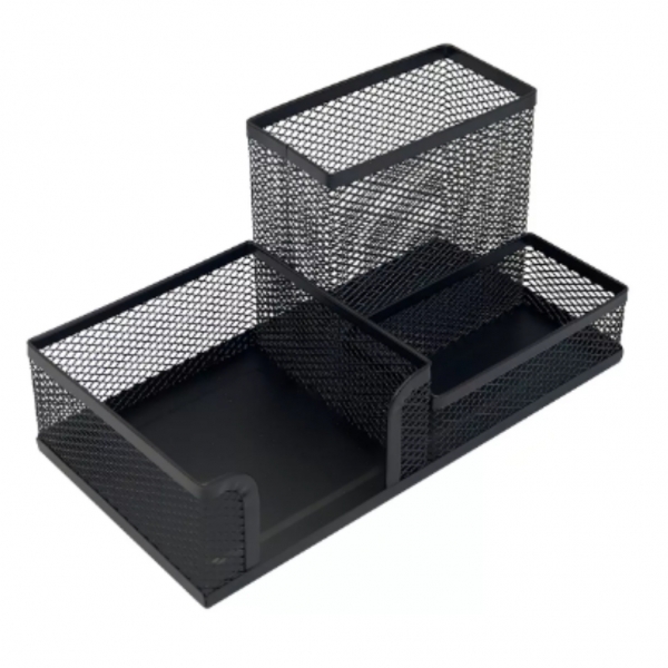 Organizador De Mesa Metal Aramado Porta Papel Canetas Clips