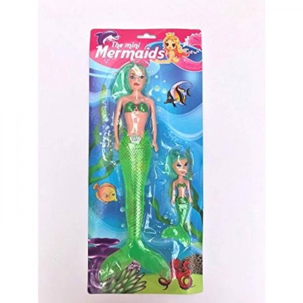 Boneca Sereia Com Led + Filha E Acessórios
