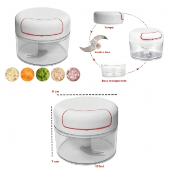 Cortador Manual Sq Triturador Alimentos 2 Lâminas