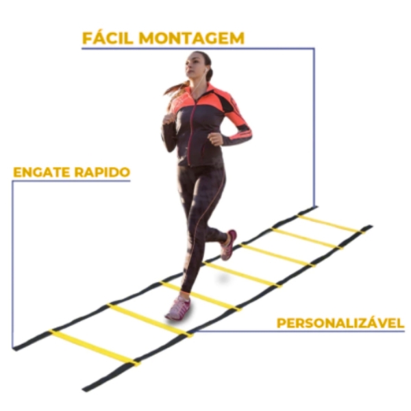 Escada Agilidade Treinamento Funcional 7 Degraus Treino Academia Futebol Futsal