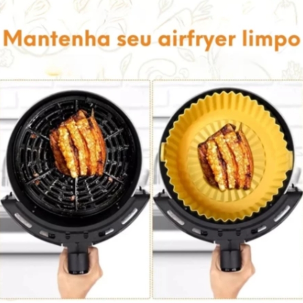 Forma Silicone para Air Fryer Assadeira Cesto Fritadeira Elétrica De 16cm