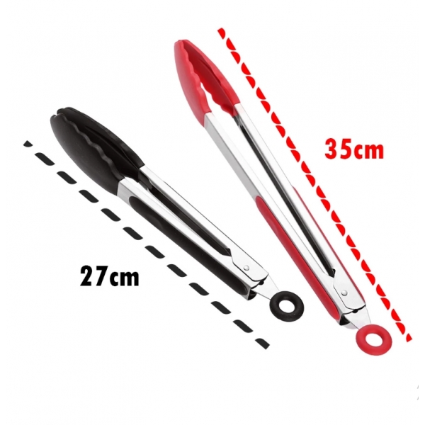 Pegador Em Silicone e Inox para Cozinha - Saladas, Carnes e Alimentos - Grande