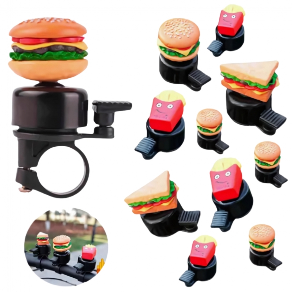 Buzina de Bicicleta Sanduíche Hamburguer Batatas Fritas Acessórios de Chamada Adoráveis Scooter Segurança