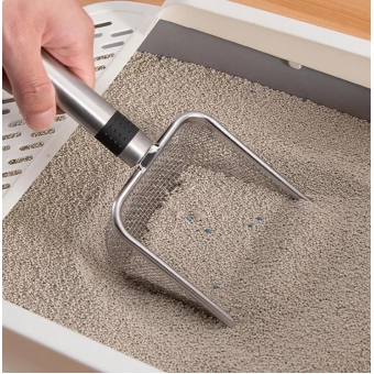 Prática Pá De Aço Inoxidável Para Animais De Estimação Confortável Scooper De Ninhada De Gato De Superfície Aumentada