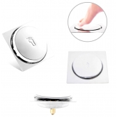 Ralo Click De Aço Inoxidável Quadrado 15x15cm