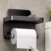 Suporte Papel Higiênico Premium Apoio Para Celular de Banheiro