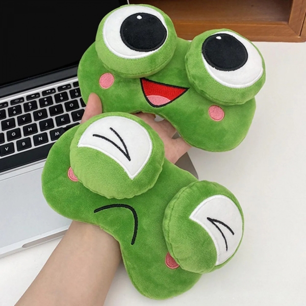 Máscara Sapo De Dormir De Olho De Pelúcia Para Feliz