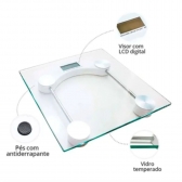 Balança Corporal Digital até 180kg (PROMOÇÃO) Com Vidro Temperado + Bateria