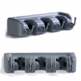 Suporte Vassoura De Parede Multiuso Para Pendurar Rodo Chave Até 3 Cabos e 4 Ganchos