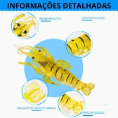 Kit 10 Isca Artificial Camarão Silicone Aromatizada Anzol Pesca