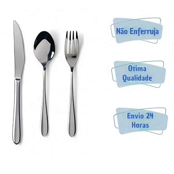 Kit 36 Talheres Garfo Colher Faca Inox Bufffet -restaurante