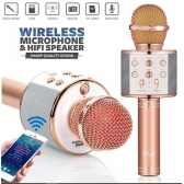 WS-858 - Microfone infantil de Karaoke Microfone de Brinquedo Sem Fio Bluetooth