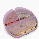 Kit 6 Alimentação Bebê Silicone Prato Babador Copo Tigela Cor Lilas Introdução Alimentar infantil