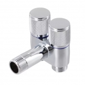 Registro Saída Dupla Válvula De Ângulo Ducha Bidê E Outros Prata