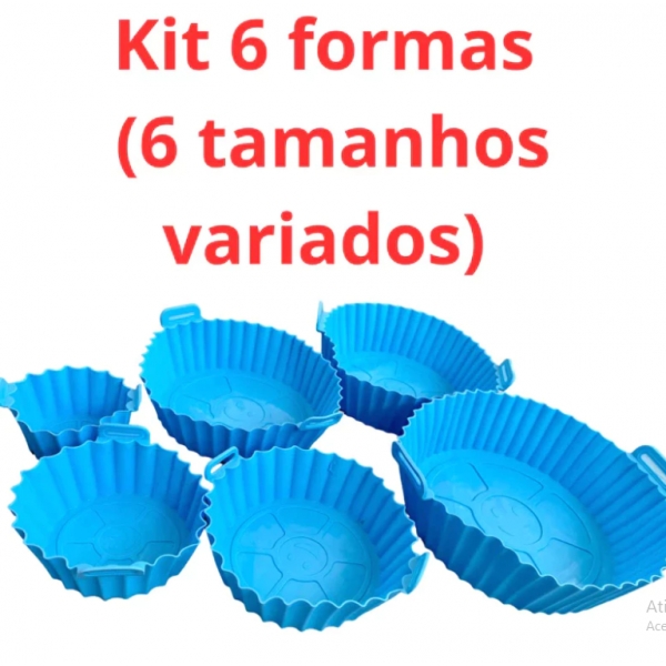 Kit 6 Formas Airfryer Tamanhos Variados Silicone Antiaderente Microondas Lavável Com Alça envio aleatorio