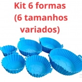 Kit 6 Formas Airfryer Tamanhos Variados Silicone Antiaderente Microondas Lavável Com Alça envio aleatorio