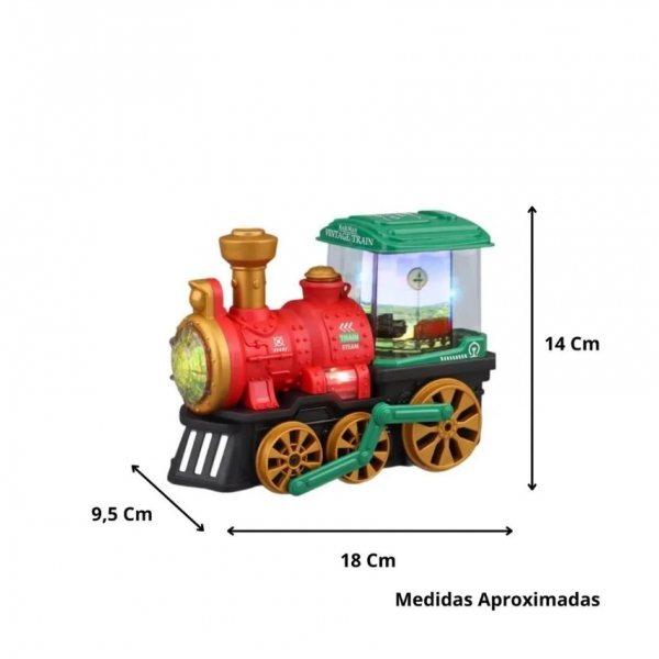 Trenzinho Com Fumaça Luzes E Som Brinquedo Interativo Vermelho/amarelo/verde