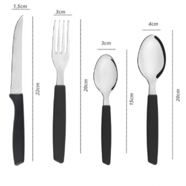 Faqueiro Jogo De Talheres Inox C/ Porta Talher Com 17 Peças Cor Vermelho