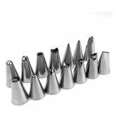 12 Bicos Confeitar Bolo Doce + Acoplador + Saco Confeiteiro