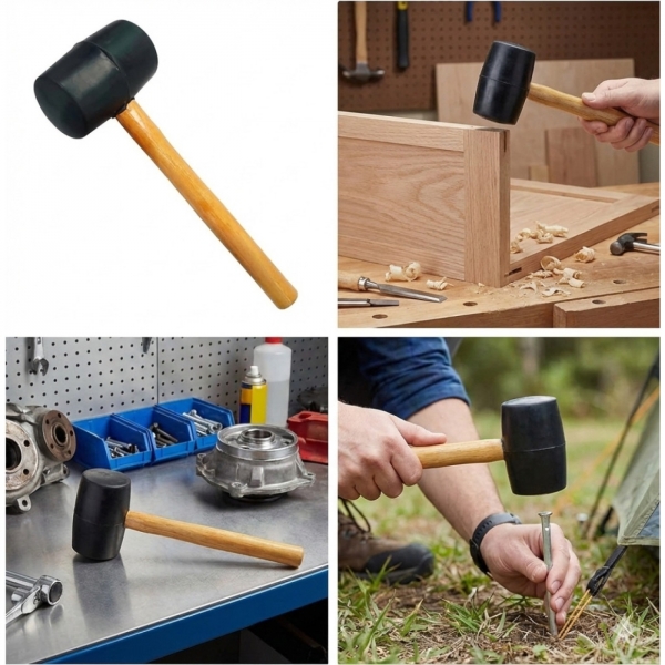 Marreta De Borracha 27Cm Preta 43Mm Emborrachada