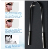 kit 2 Limpador Raspador De Língua Em Aço Inox Para Higiene Bucal Promoção