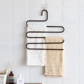 Cabide de metal em S com 5 divisórias p/ calça saia bermuda