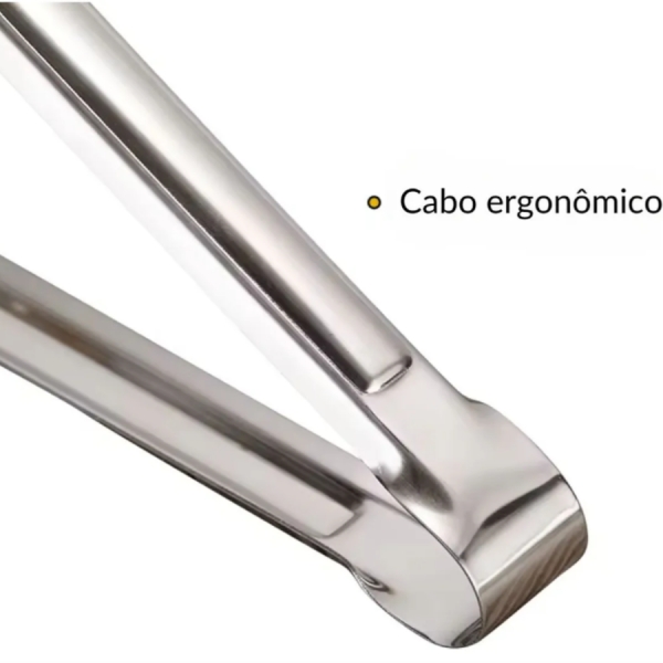Pegador De Alimento Aço Inoxidável Cozinha Salada Churrasco Inox Utensílio Massas Macarrão