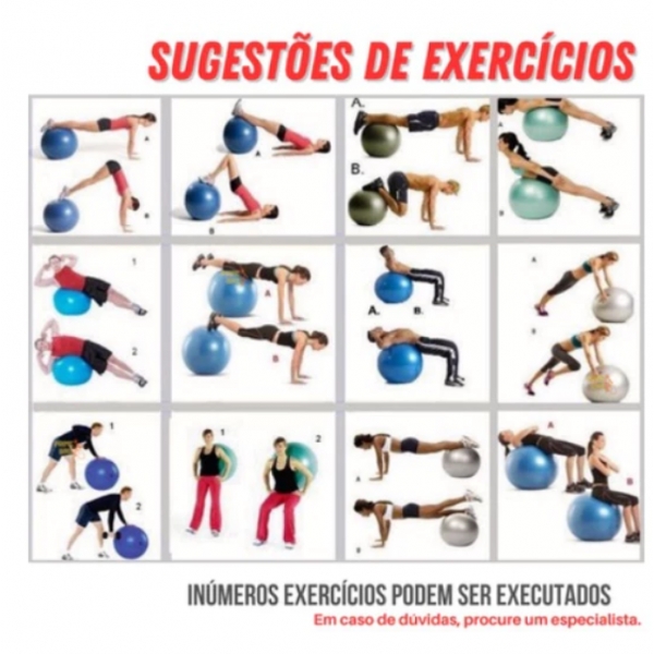 Bola de Ginástica Suíça Yoga Pilates Bola de Pilates Inflável Anti Estouro com bomba para encher