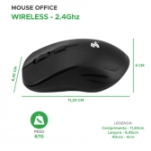 Mouse Sem Fio Office 5+ Preto Alta Qualidade 015-0080 Preto