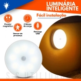 Kit 4 Luminárias Lâmpada Led Recarregável Sensor De Pres