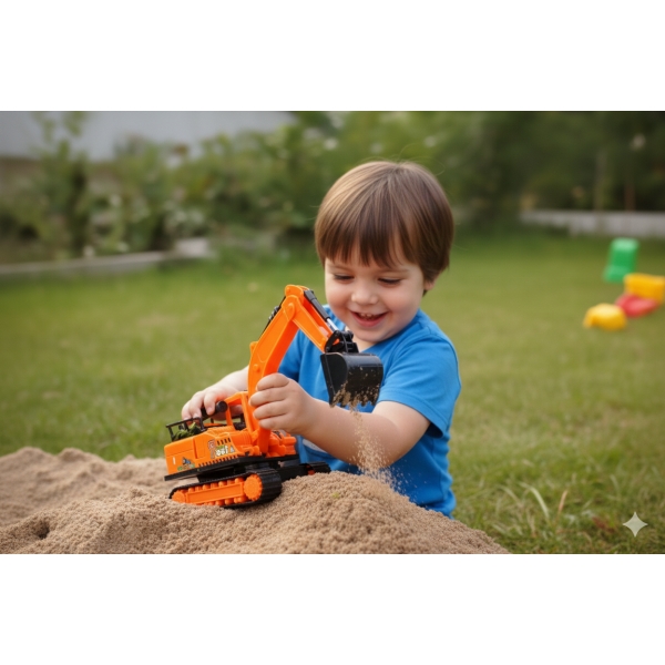 Trator Escavadeira de Brinquedo – Linha Construção