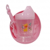 Kit Papinha Bebê 4 Peças: Tigela + Copo com Alça + Garfo e Colher - Ideal para Introdução Alimentar Envio Aleatorio