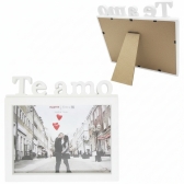 Porta Retrato TE AMO 10x15 cm Branco para Presente de Dia dos Namorados Casamento Esposa Mãe